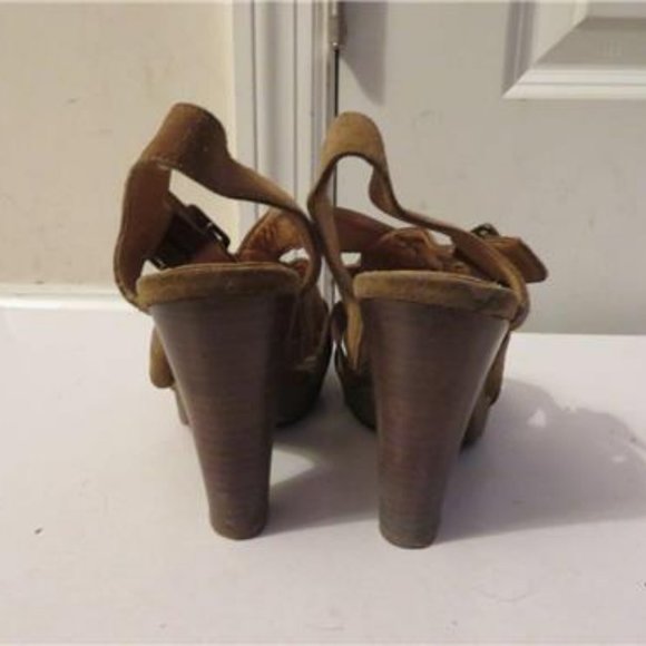 MICHAEL KORS BROWN SUEDE OPEN TOE SHOES SIZE 5 1/2 - Picture 4 of 6